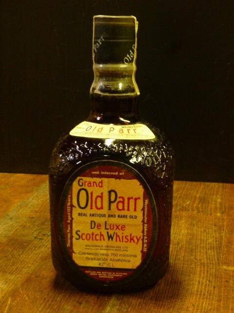 Grand「Old Parr」1970年代後半～流通 玉突き栓 斜立できる メキシコ経由750ml 43度 REAL ANTIQUE,,, グラガンモア Old Parr・RA-0421-Aの画像6