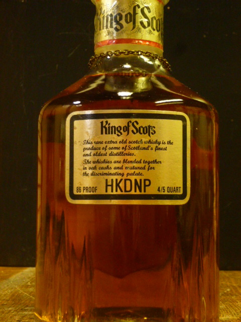 「King of Scots」キングオブスコッツ 1970年代流通か 14年熟成 86PROOF 4/5QUART RARE EXTRA OLD 香港免税店購入  K・of・Scots-0421-Aの画像5