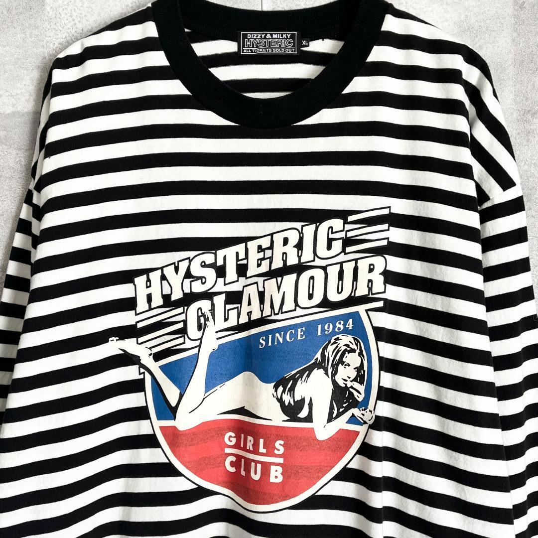 美品★XL★HYSTERIC GLAMOUR ヒステリックグラマー ヒスガール 長袖Tシャツ ロンT カットソー 黒白ボーダー_画像4