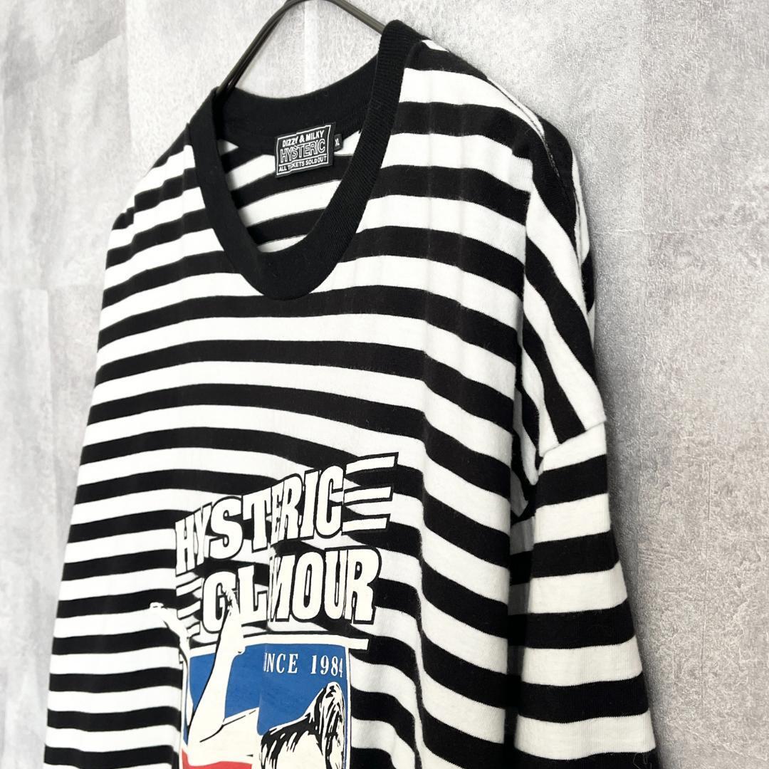 美品★XL★HYSTERIC GLAMOUR ヒステリックグラマー ヒスガール 長袖Tシャツ ロンT カットソー 黒白ボーダー_画像5