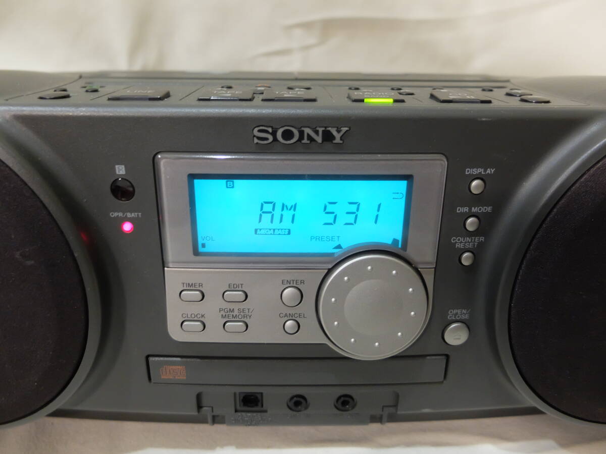 ソニー SONY ZS-D1 FM AM ラジオ CD Wラジカセ リモコン付きの画像6