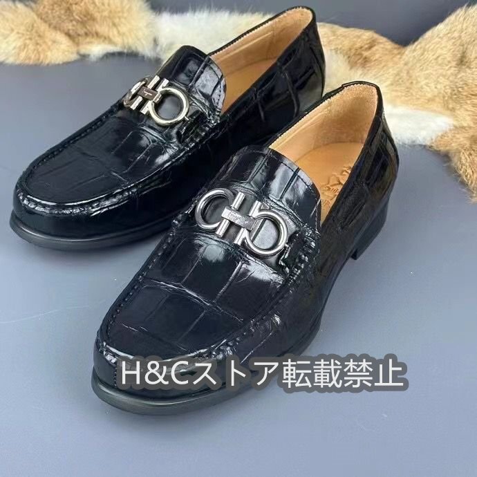  new goods size possible selection wani leather crocodile original leather coin Loafer worker hand work men's shoes leather shoes Loafer genuine article guarantee leather shoes light weight shoes 