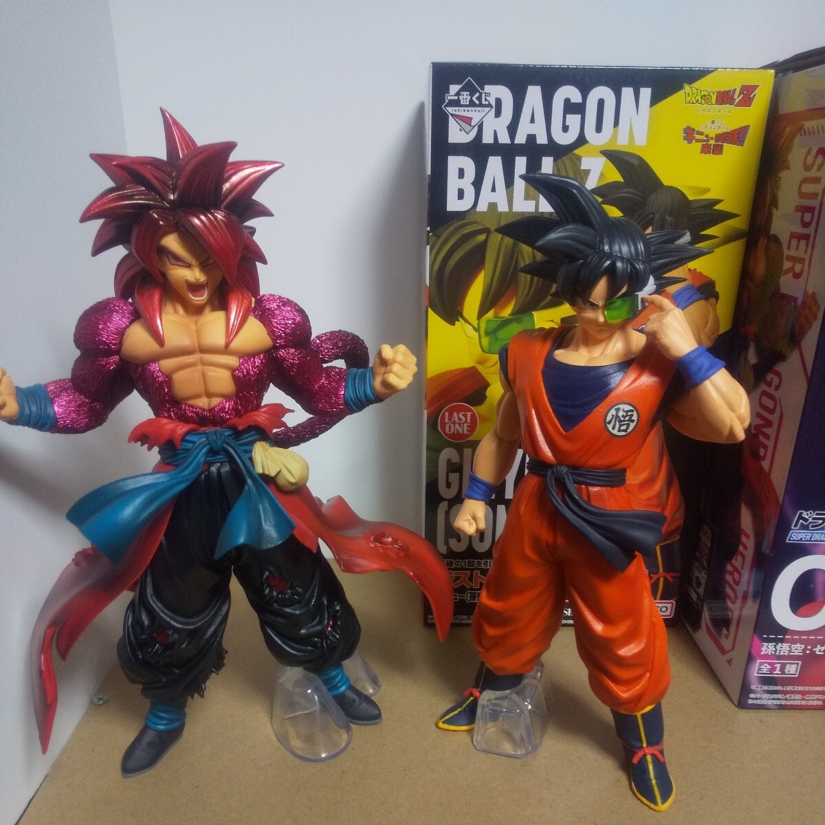 (開封品) ドラゴンボール 一番くじ C賞 孫悟空ゼノ(超フルパワーサイヤ人4限界突破)、ラストワン賞 ギニュー(孫悟空ver) フィギュア_画像1