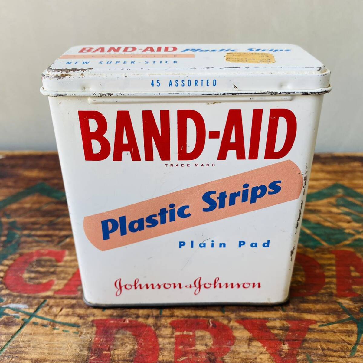 【1950s USA vintage】Johnson&Johnson BAND-AID tin can バンドエイド ビンテージ 缶
