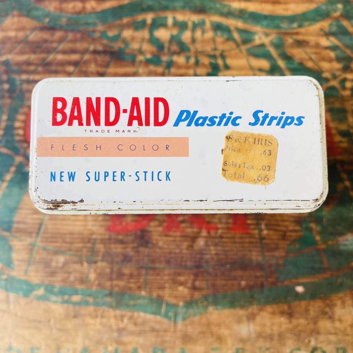 【1950s USA vintage】Johnson&Johnson BAND-AID tin can バンドエイド ビンテージ 缶