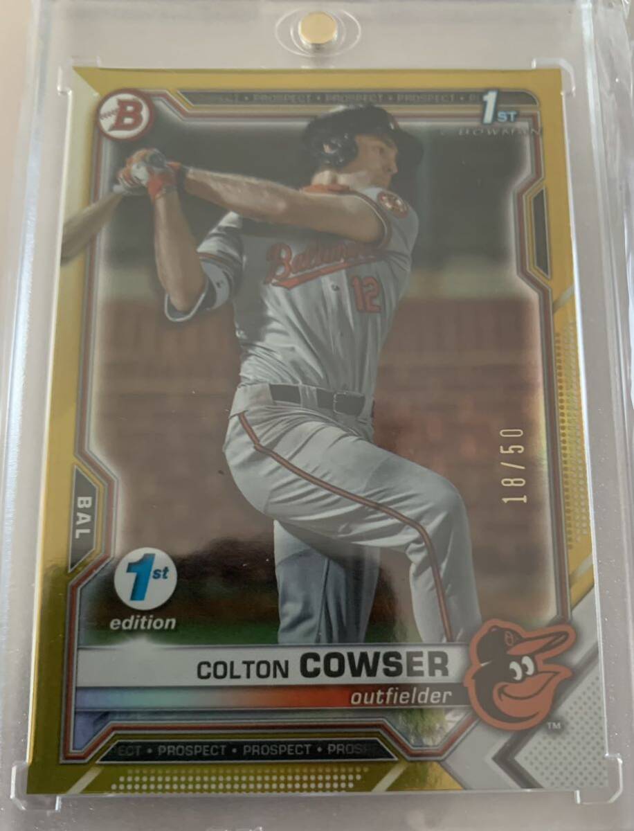 Colton Cowser コルトン カウザー選手 1st BOWMAN 1st edition GOLD 50枚限定カード オリオールズ 新人王の画像1