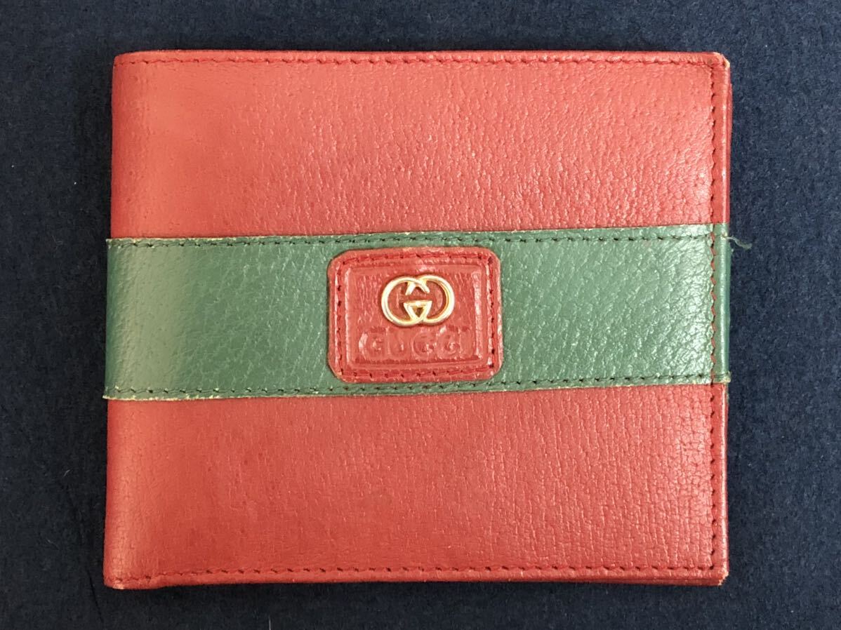 GUCCI グッチ ショルダー バッグ シェリーライン インターロッキング おまけ 2つ折財布 中古 現状品 オールドグッチの画像7