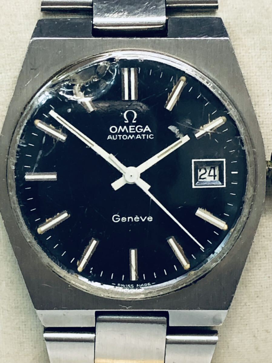 オメガ ジュネーブ OMEGA 稼動品 メンズ腕時計 中古 Cal 1481 自動巻き Ref 166 099 ジャンク リューズ不調 現状品の画像1