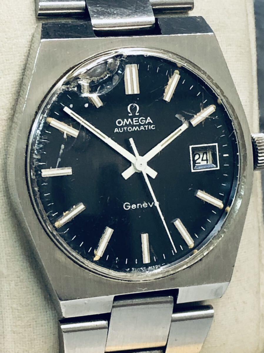 オメガ ジュネーブ OMEGA 稼動品 メンズ腕時計 中古 Cal 1481 自動巻き Ref 166 099 ジャンク リューズ不調 現状品の画像2