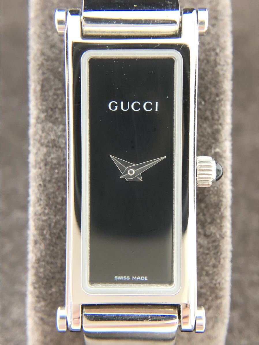 GUCCI женские наручные часы браслет часы GUCCI 1500L браслет черный б/у текущее состояние товар 