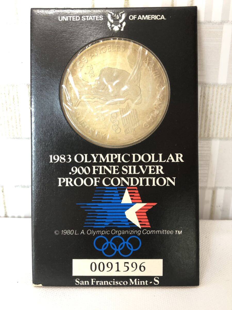 ロサンゼルス オリンピック 記念銀貨 1983年 未使用品 直径38.1mm 重さ26.73g 銀90.0% 銀含有量24.06g 長期保管品_画像3
