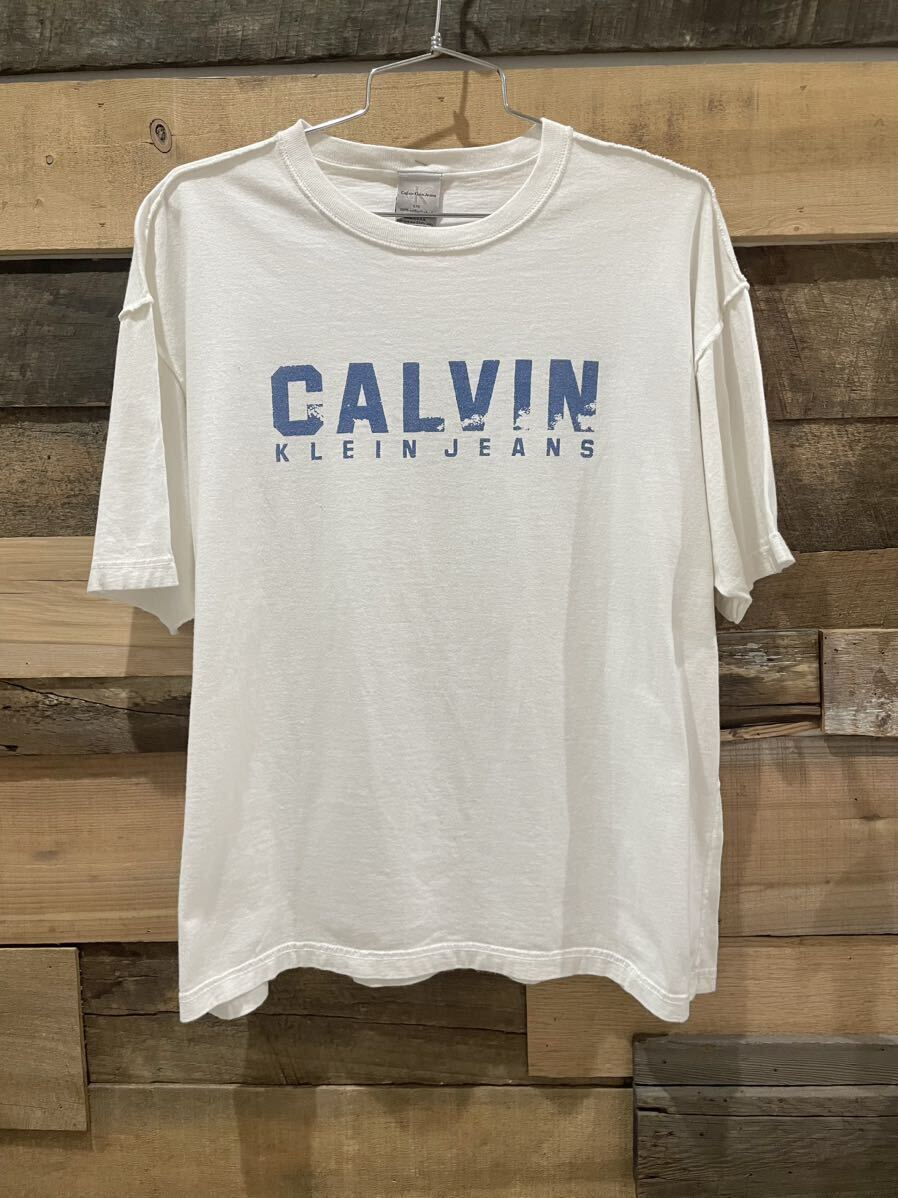 90s Calvin Klein Jeans Tシャツ サイズL made in USA ビンテージ 古着 アメリカ製_画像1