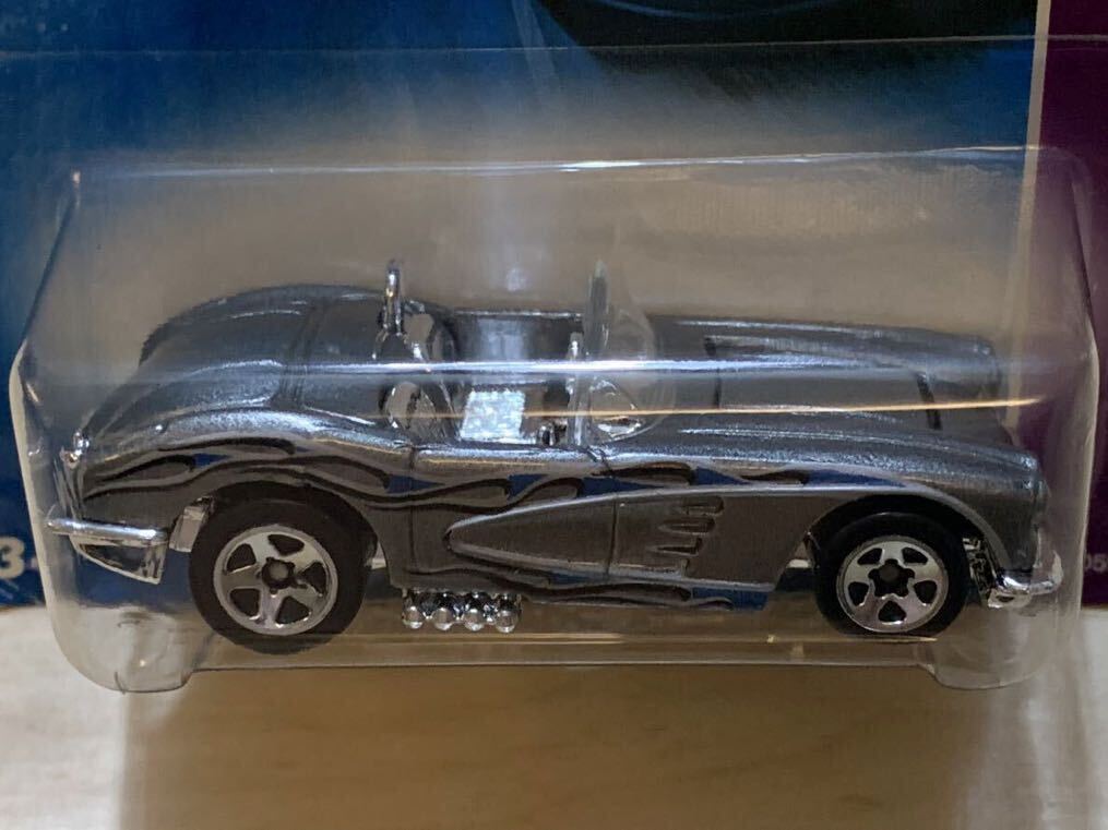 【新品：未開封】HOT WHEELS ホットウィール 1958年 シボレー コルベット C1 / Chevrolet Corvette [メタリックグレー/ブルーフレイム]_画像6