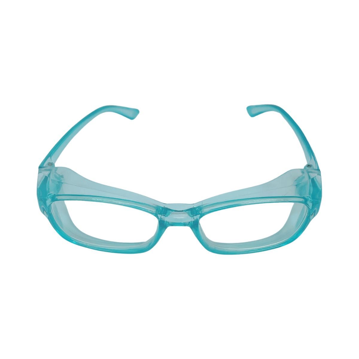花粉メガネ キッズ用 パステルブルー UVカットめがね ゴーグル 透明 小学生 花粉対策眼鏡 保護 防塵 花粉症対策 紫外線カット