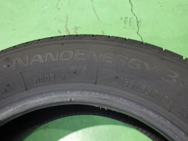 TOYO NANOENERGY3 155/65R13 73S タイヤ2本 22年 6.1mm 【管理番号 9168 RB5-901】中古【小物】_画像3