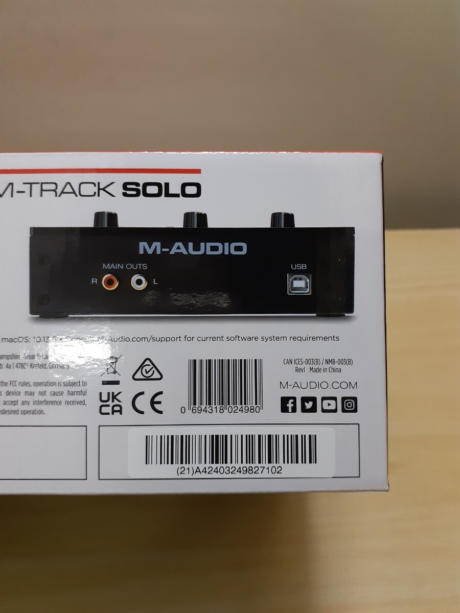 M-AUDIO M-TRACK SOLO オーディオインターフェース 未開封 未使用品の画像7