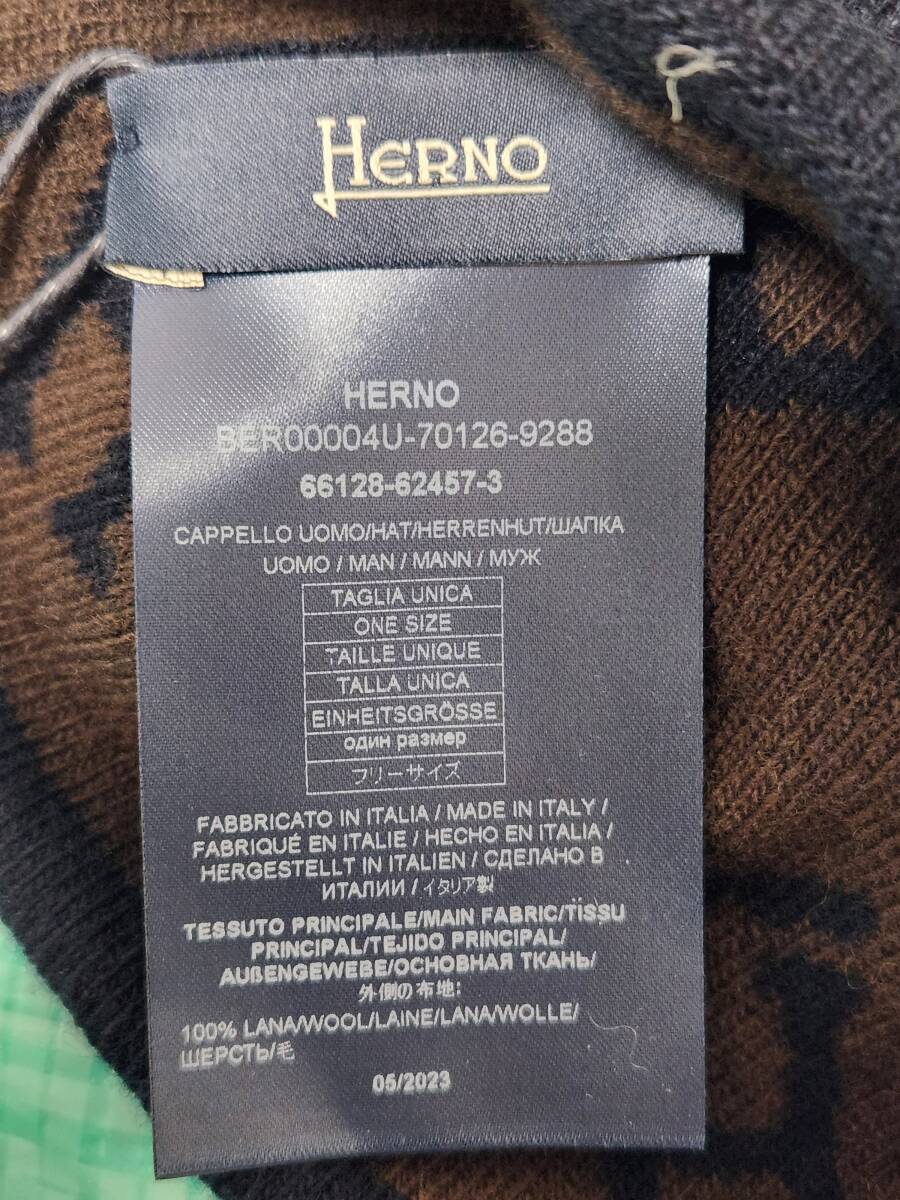 新品 定価27,500円 HERNO ヘルノ ニットキャップ ビーニー ネイビー_画像2