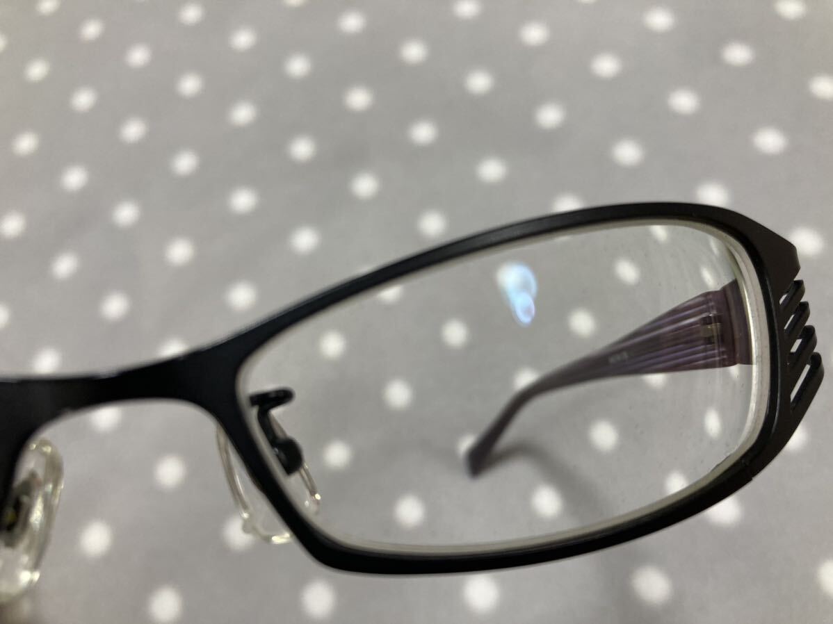 眼鏡市場 ALOOK アルク ALK-8583 4 BK メガネ 度入りレンズ付き レンズ軽度な汚れ有り フレーム問題無し 中古品 _画像5
