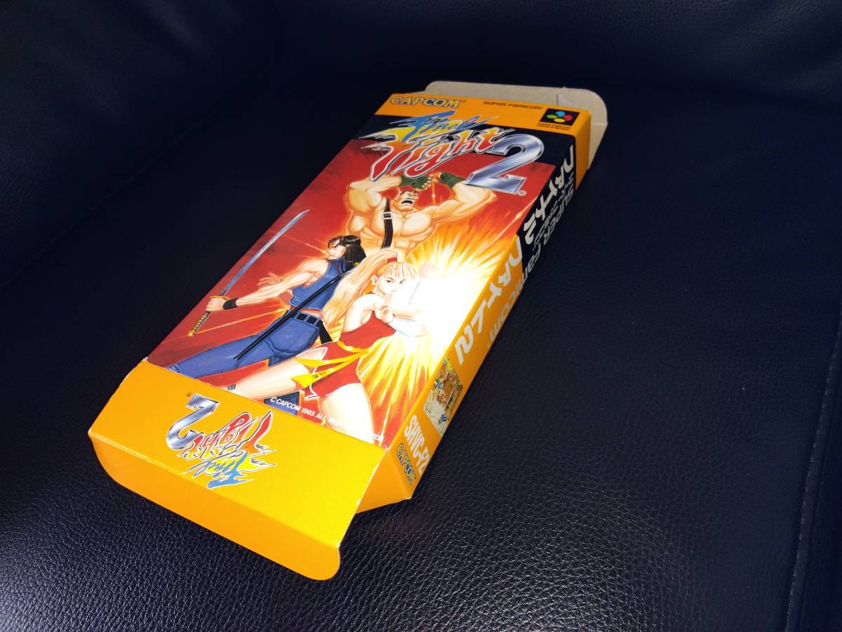 新品 完品 ファイナルファイト2 カセット 箱、説明書 CAPCOM Final Fight 2 SFC スーパーファミコン 黄ばみなし 完品 超美品_画像1