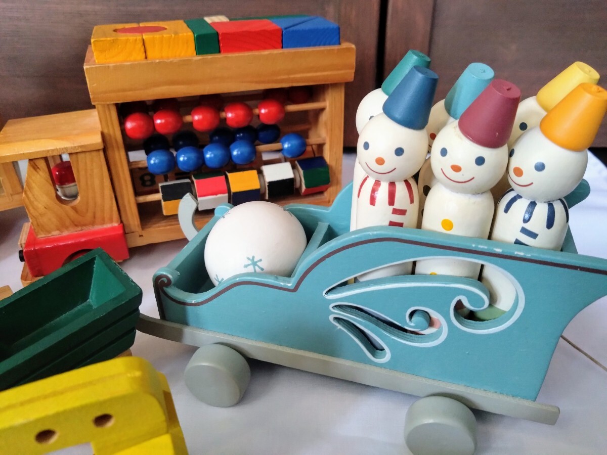 木のおもちゃ 知育玩具  車 働く車 積み木 まとめ売り 数 英語遊び 木製おもちゃ 木の車 の画像5