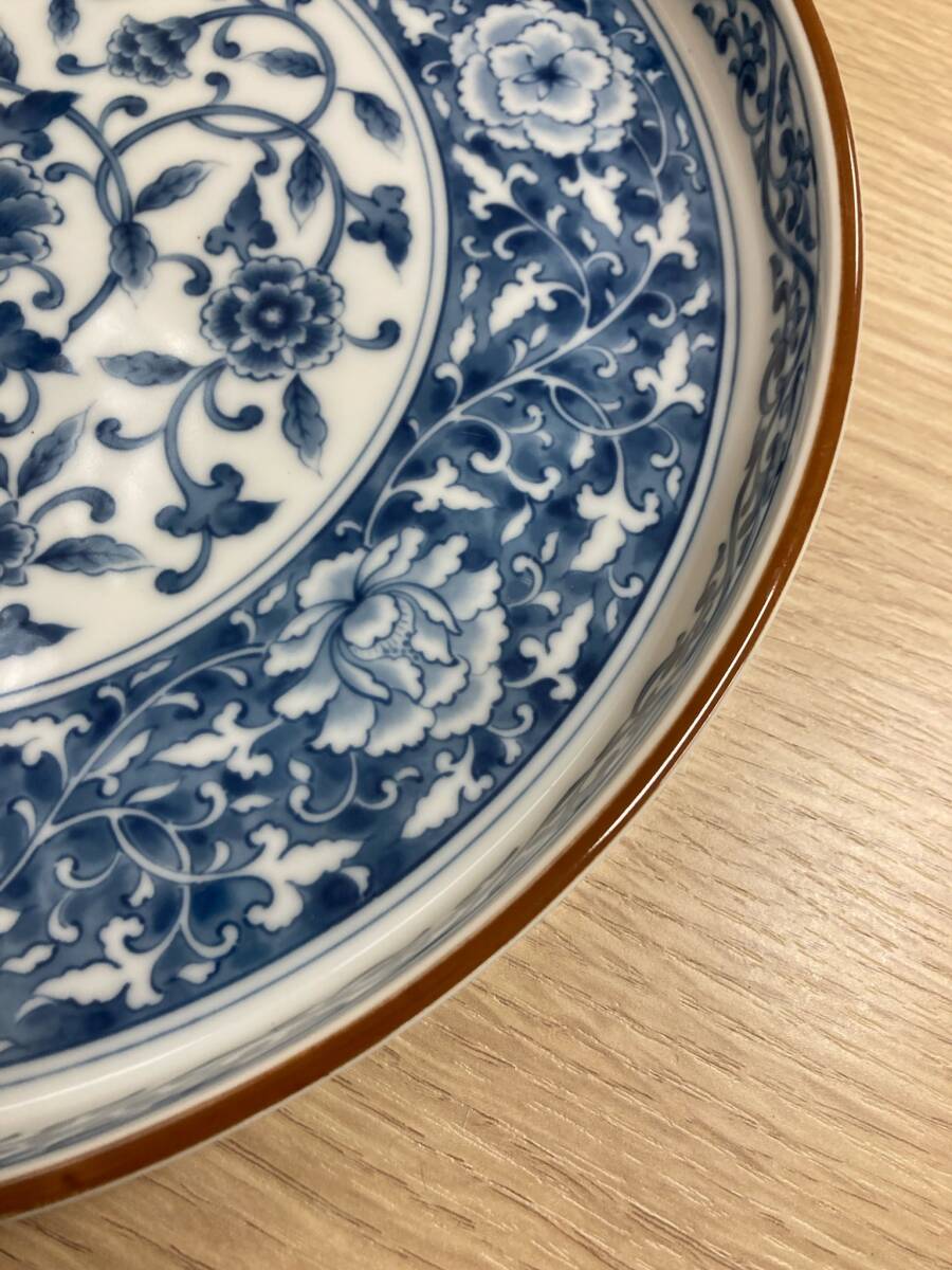 ＃9949【現状保管品】たち吉 食器 大皿創作陶芸器 和食器 和 皿 橘吉 横幅約29.5㎝ 日本製 飾り皿 時代 美品 陶芸品の画像5