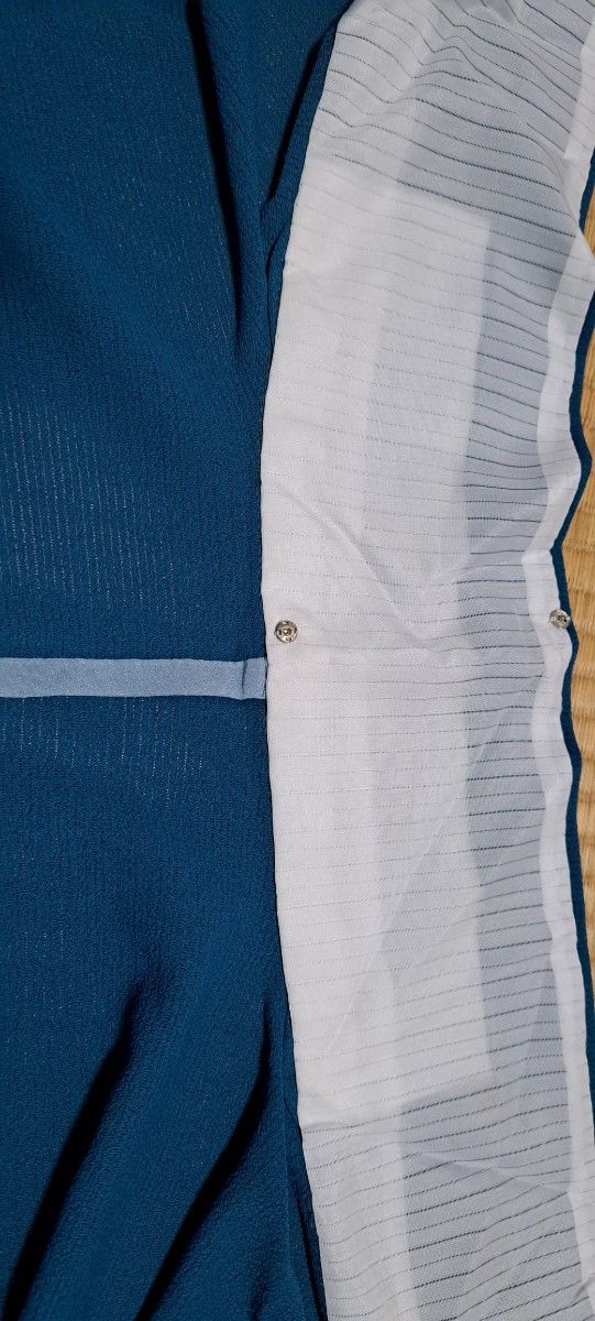 着物　夏用絽　渋めブルーグリーン　さんぴ和装和服　三越品
