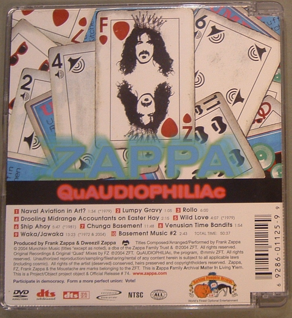 【DVD AUDIO】FRANK ZAPPA フランク・ザッパ ”QuAUDIOPHILIAc”　サラウンド・オーディオ_画像2