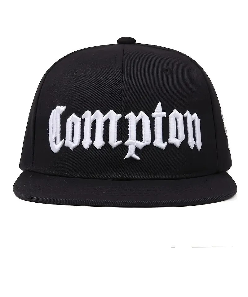 【フラットキャップ】刺繍キャップ ／Compton×黒☆新品未使用☆男女兼用 格安出品 ストリートスタイル 帽子 キャップ 男女兼用 野球帽の画像3