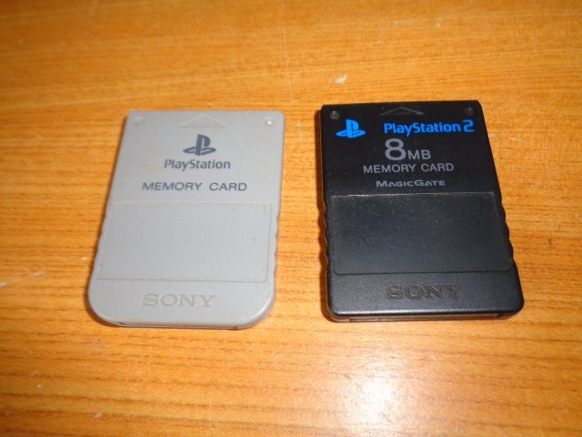 ソニー純正 PS1と2 プレステ１と２メモリーカード 2枚セット SONY プレイステーションの画像1