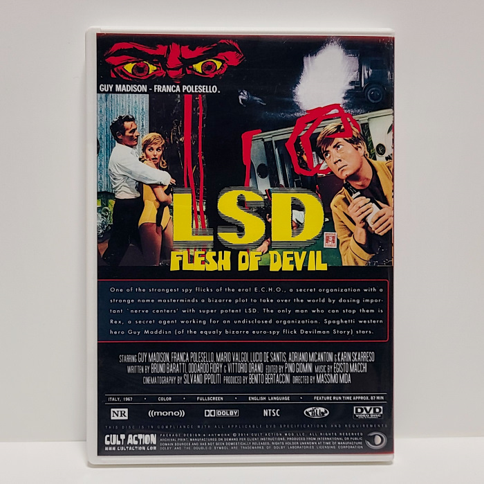 『LSD Flesh of Devil』輸入盤・中古DVD LSDでのバッドトリップを描いた最初期の作品としてカルト的人気を誇る、イタリアのB級アクションの画像2