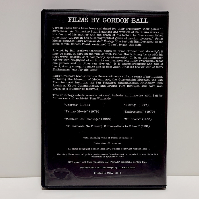 『FILMS BY GORDON BALL』輸入盤・中古DVD ジョナス・メカスやスタン・ブラッケージを唸らせた実験映画の極北ゴードン・ボールの全作品集！_画像2