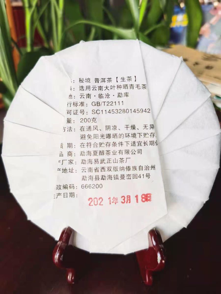 中国茶 雲南 2021年 プーアル茶 生茶 普茶　最高峰_画像7