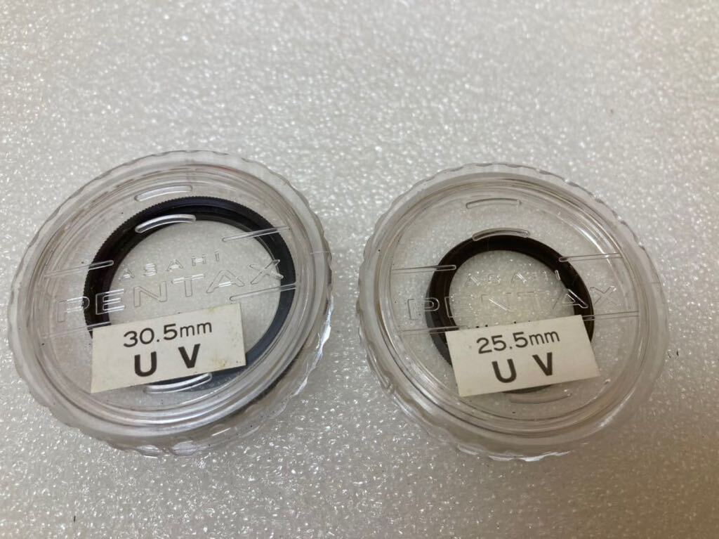 HY1248 ASAHI PENTAX -110 L39 (UV) 25.5ｍｍ ／30.5mm アサヒ ペンタックス 黒枠ねじ込み式 UVフィルター ケース付き 2点まとめ　現状品_画像1