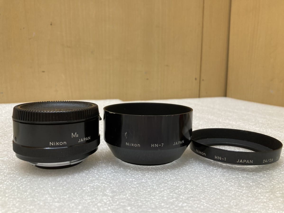 HY0801 ニコン Nikon マクロ 中間リング 接写 Macro ring tube M2 ／Nikon レンズフード HN-1／HN-7まとめ　現状品　0404_画像1