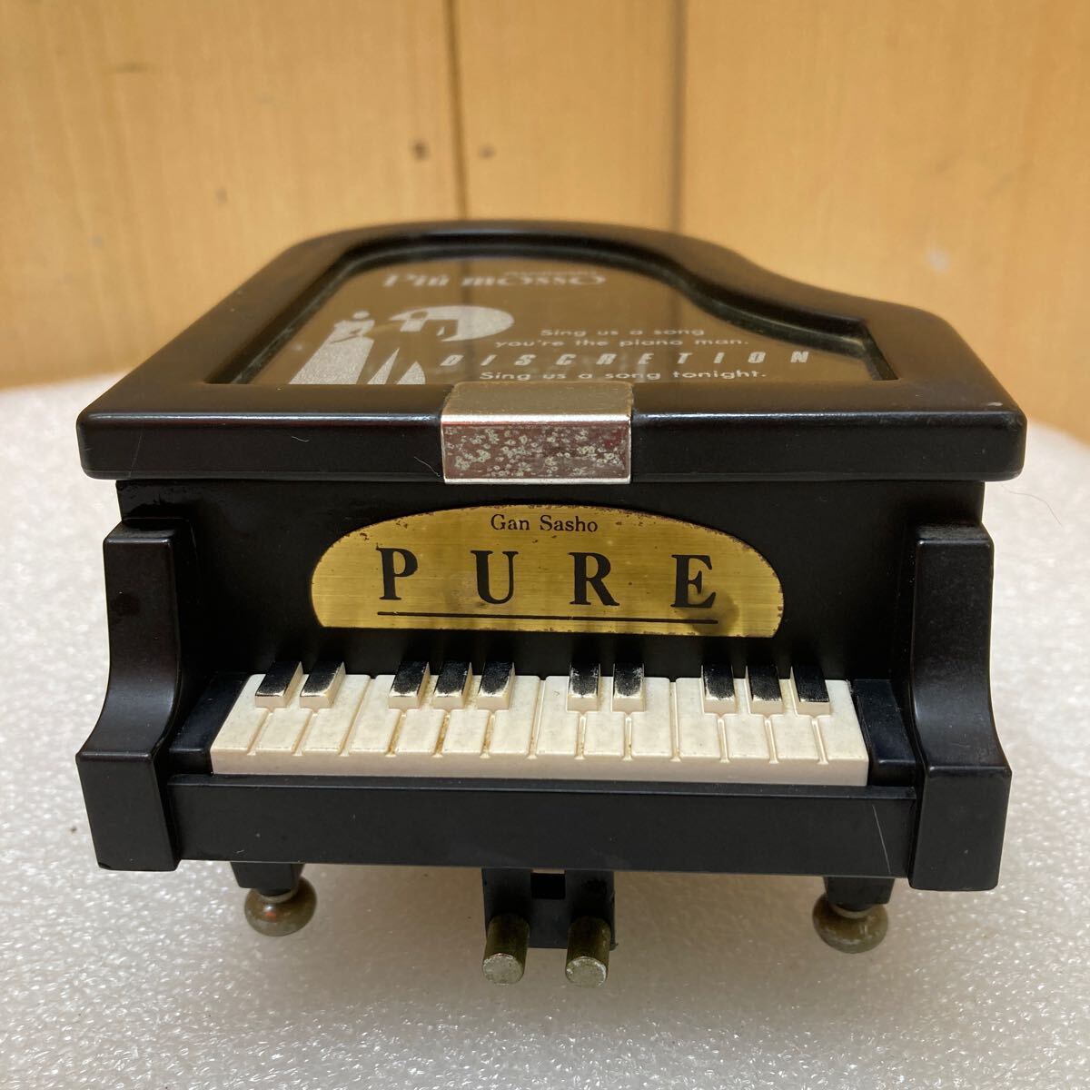 HY0957 LADY-MATE製 ピアノ型 オルゴール 乾杯 オルゴール付 アクセサリーケース 宝石箱　現状品　0417_画像1