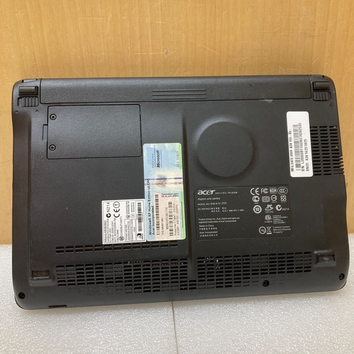 HY1069 Acer ASPIRE ONE ZG5 動作未確認 本体のみ 現状品 0422の画像6