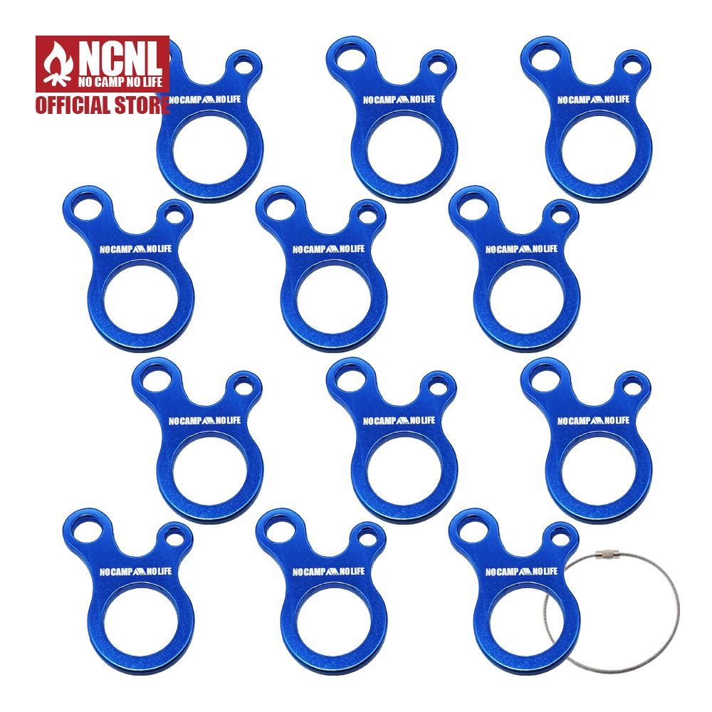 NCNL free metal fittings katatsumli type blue 12 piece set aluminium rope length adjustment tent accessory camp supplies storage for wire attaching 