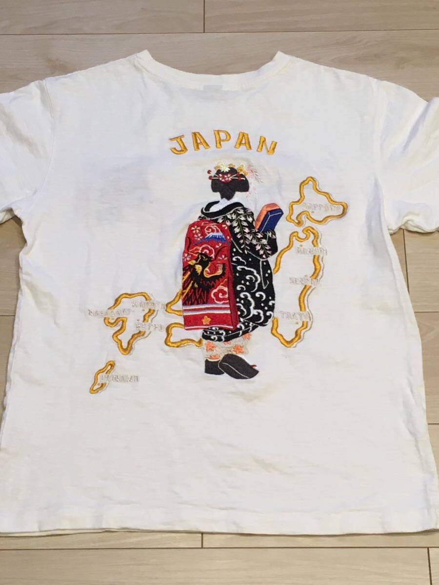 半袖 Tシャツ Mサイズ 刺繍 スカジャン JAPAN 富士山 ホワイトの画像6
