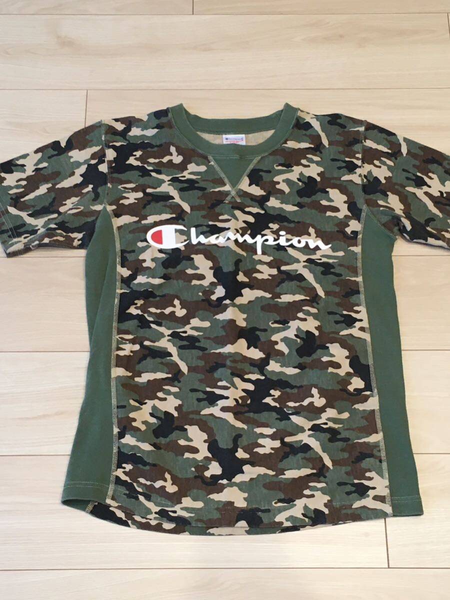 champion REVERSE WEAVE 半袖 Tシャツ Mサイズ 迷彩 チャンピオン リバースウィーブ カモ柄 ロゴVガゼット 前V_画像2