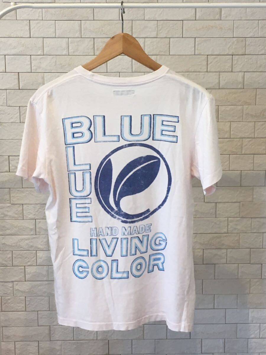 BLUE BLUE 半袖 Tシャツ 1サイズ ライトピンク 胸ポケット MADE IN JAPAN バックプリント ブルーブルー 日本製_画像1