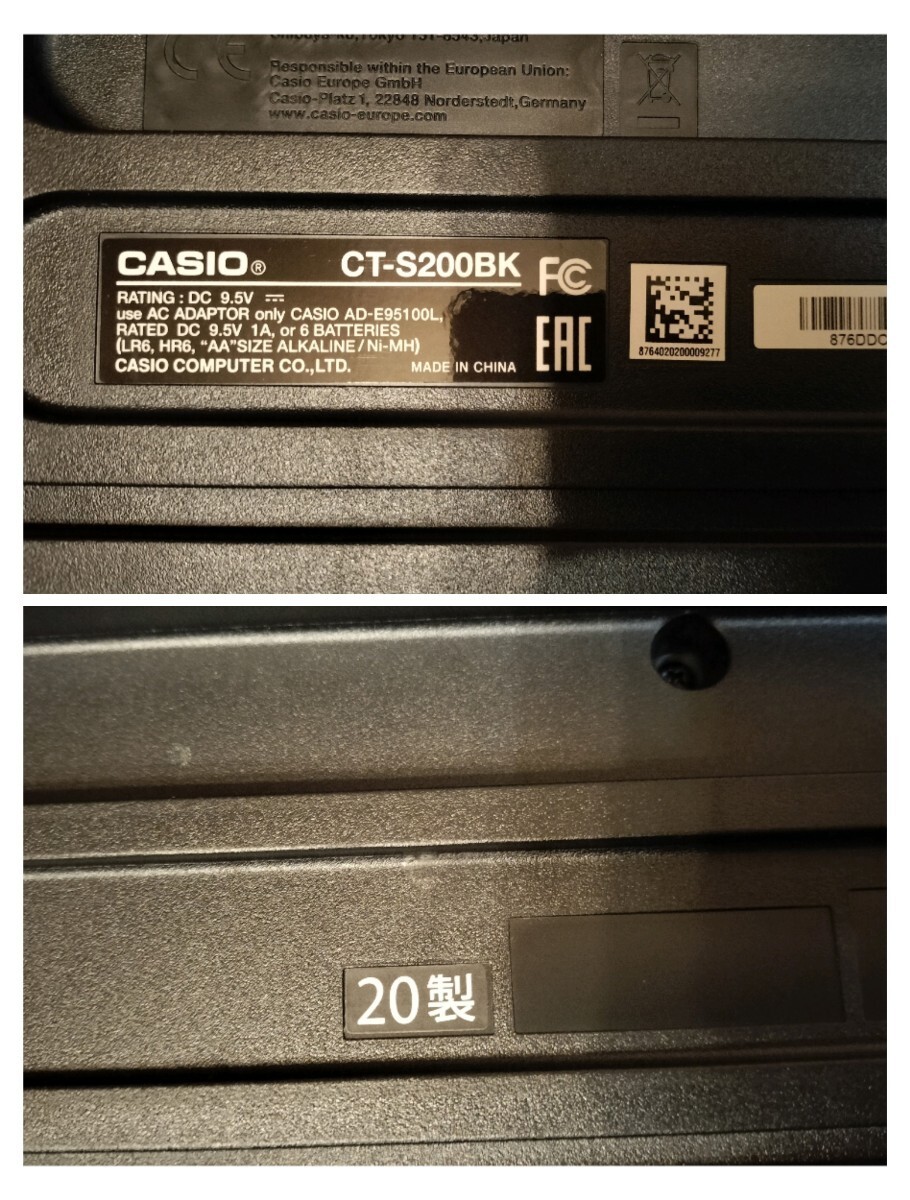 K04043 ◆CASIO/カシオ Casiotone CT-S200BK 電子キーボード 2020年製 動作確認済み◆の画像10