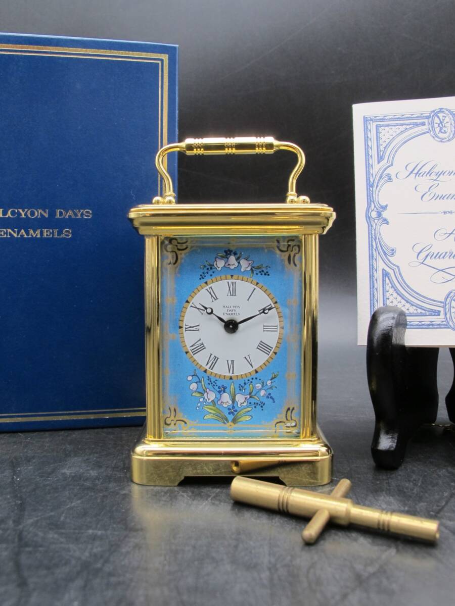 HALCYON DAYS ENAMELS ハルシオン デイズ エナメル 時計 置時計 ゴールドの画像1