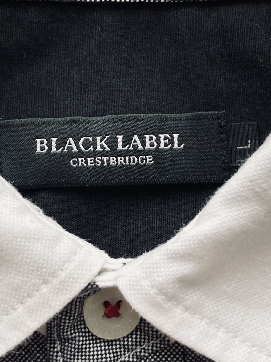 美品◆BLACK LABEL CRESTBRIDGE  ブラックレーベルクレストブリッジ  7分袖 シャツ メガクレストブリッジチェック バーバリー メンズの画像9