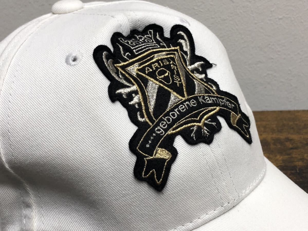 # unused goods ARISTRIST Aristo list cap hat white Professional Wrestling apparel A.T emblem 