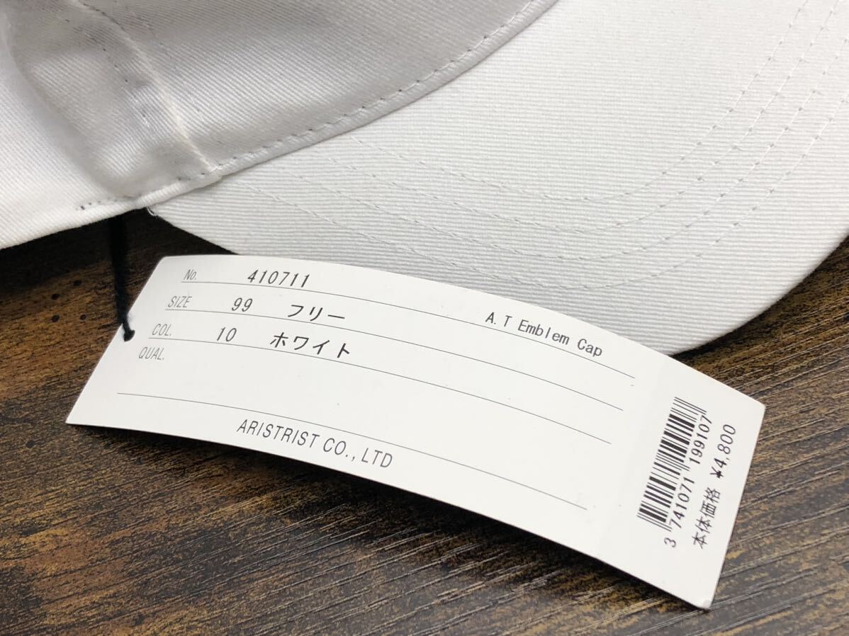 # unused goods ARISTRIST Aristo list cap hat white Professional Wrestling apparel A.T emblem 