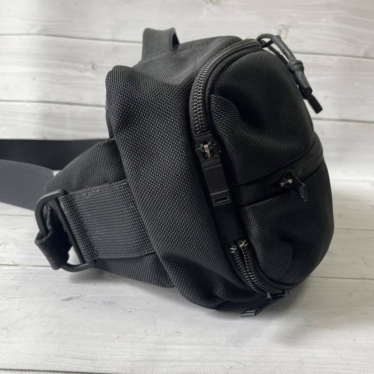 [ не использовался класс ] Porter PORTER Yoshida bag выше боковой sling сумка на плечо 2way черный чёрный нейлон наклонный .. вышивка Logo мужской сумка 