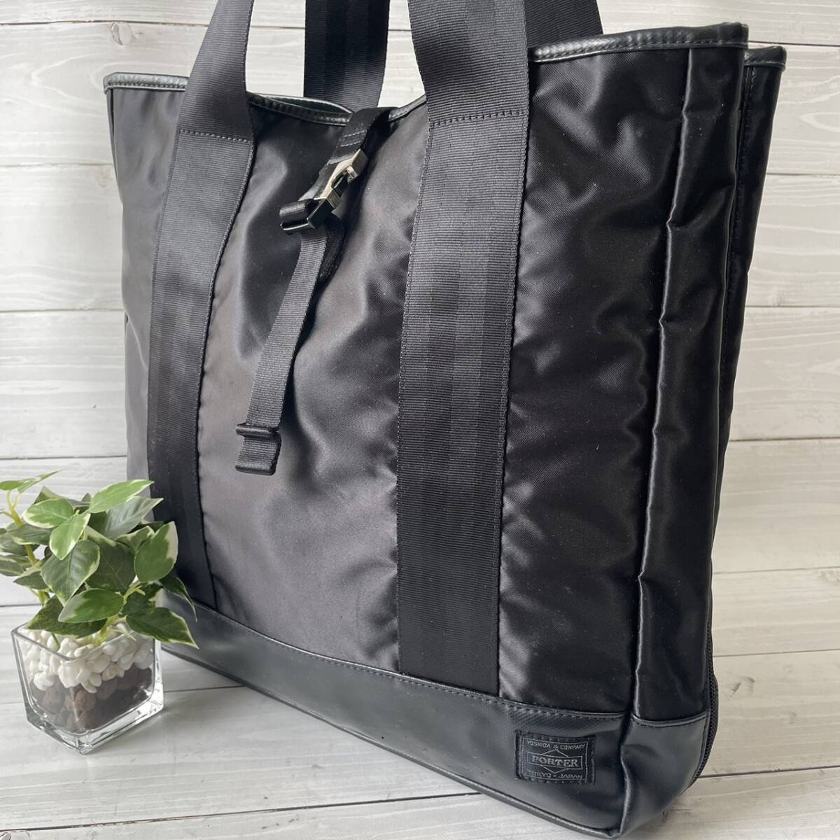 [ beautiful goods ] Porter PORTER storm STORM tote bag business bag nylon black black shoulder .. possible A4 possible briefcase men's back 