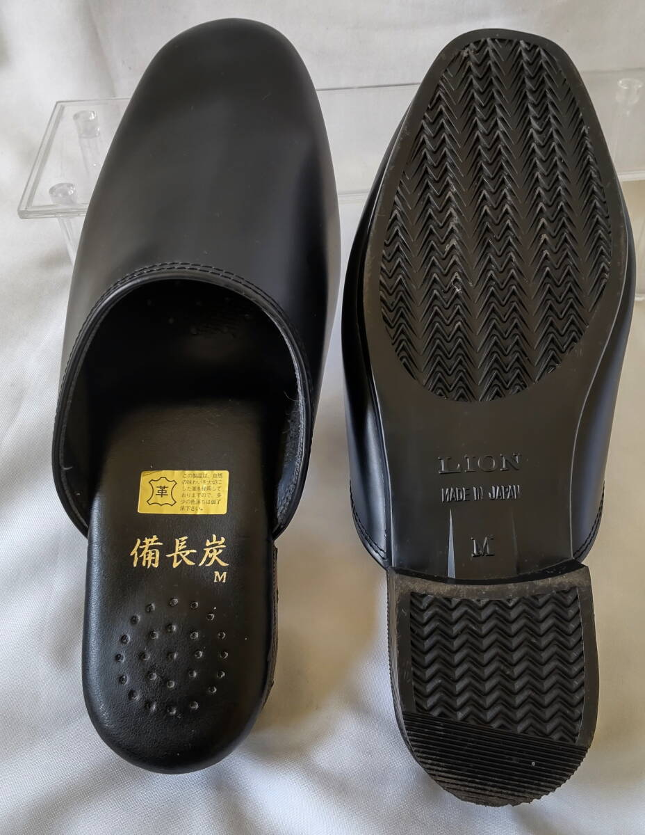  быстрое решение возможно сделано в Японии натуральная кожа LION бинчотан сандалии * тапочки кожа бизнес сандалии размер M * кожа сандалии лев сделано в Японии 
