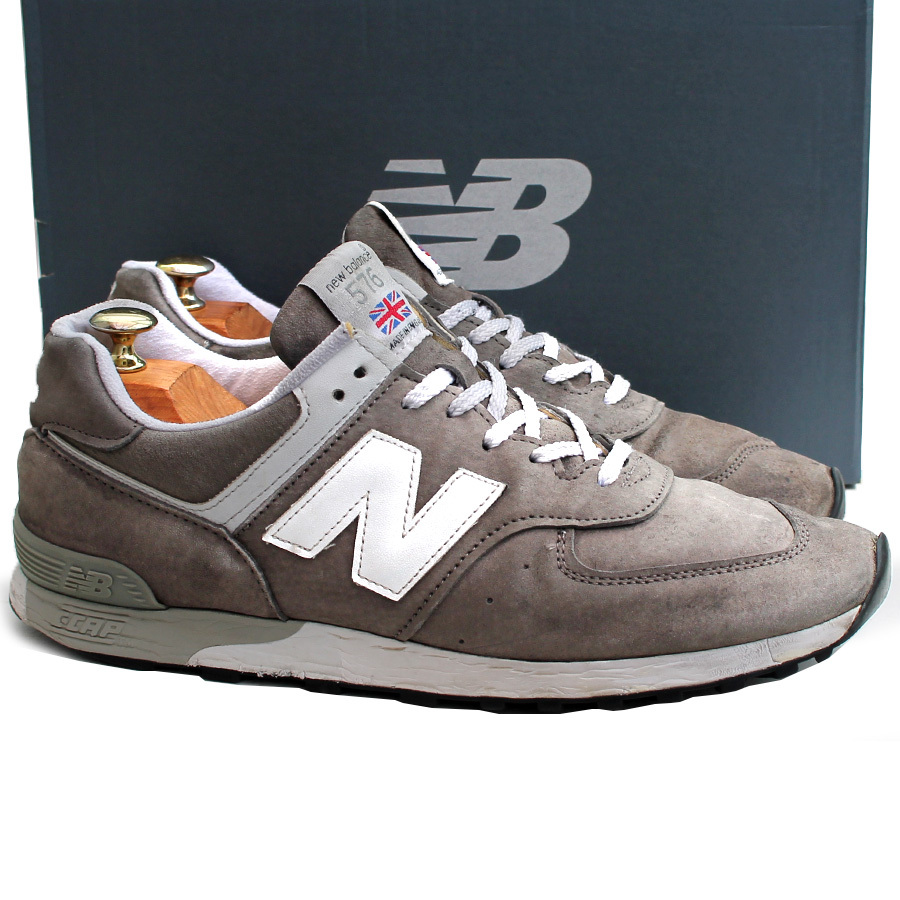 イングランド製★ニューバランス NEW BALANCE★ローカットスニーカー US9.5=27.5 M576GRS レザースニーカー グレー メンズ i-723_画像1