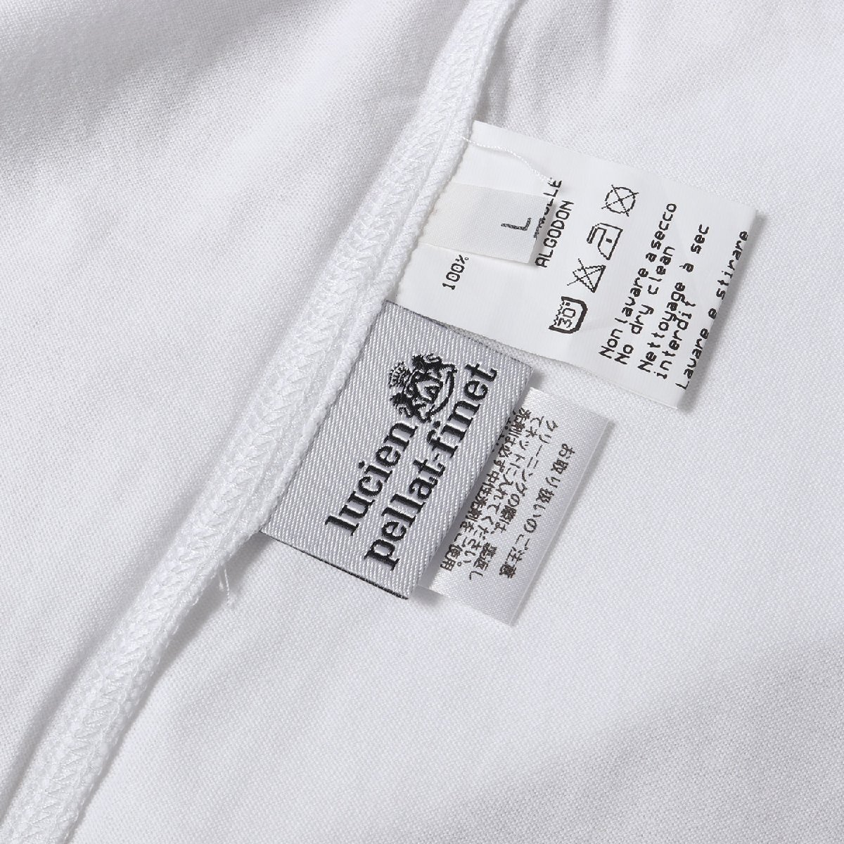 新品 lucien pellat-finet ルシアンペラフィネ Tシャツ サイズ:L スカル グラフィック ロングスリーブ カットソー ホワイト イタリア製の画像3